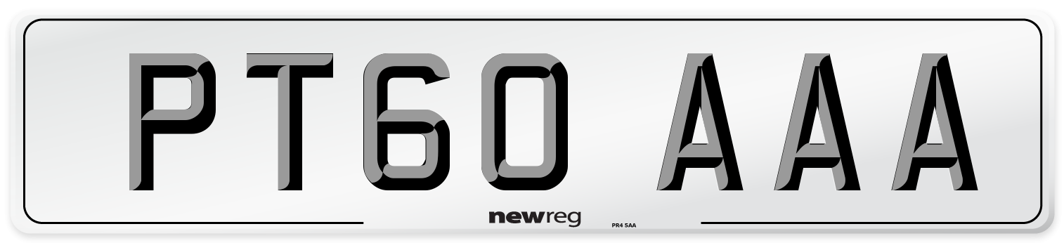 PT60 AAA Number Plate from New Reg